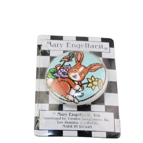 Mary Engelbreit Bunny with flowers Ceramic Drawer Pull Cabinet Knob - Picture 11 of 17